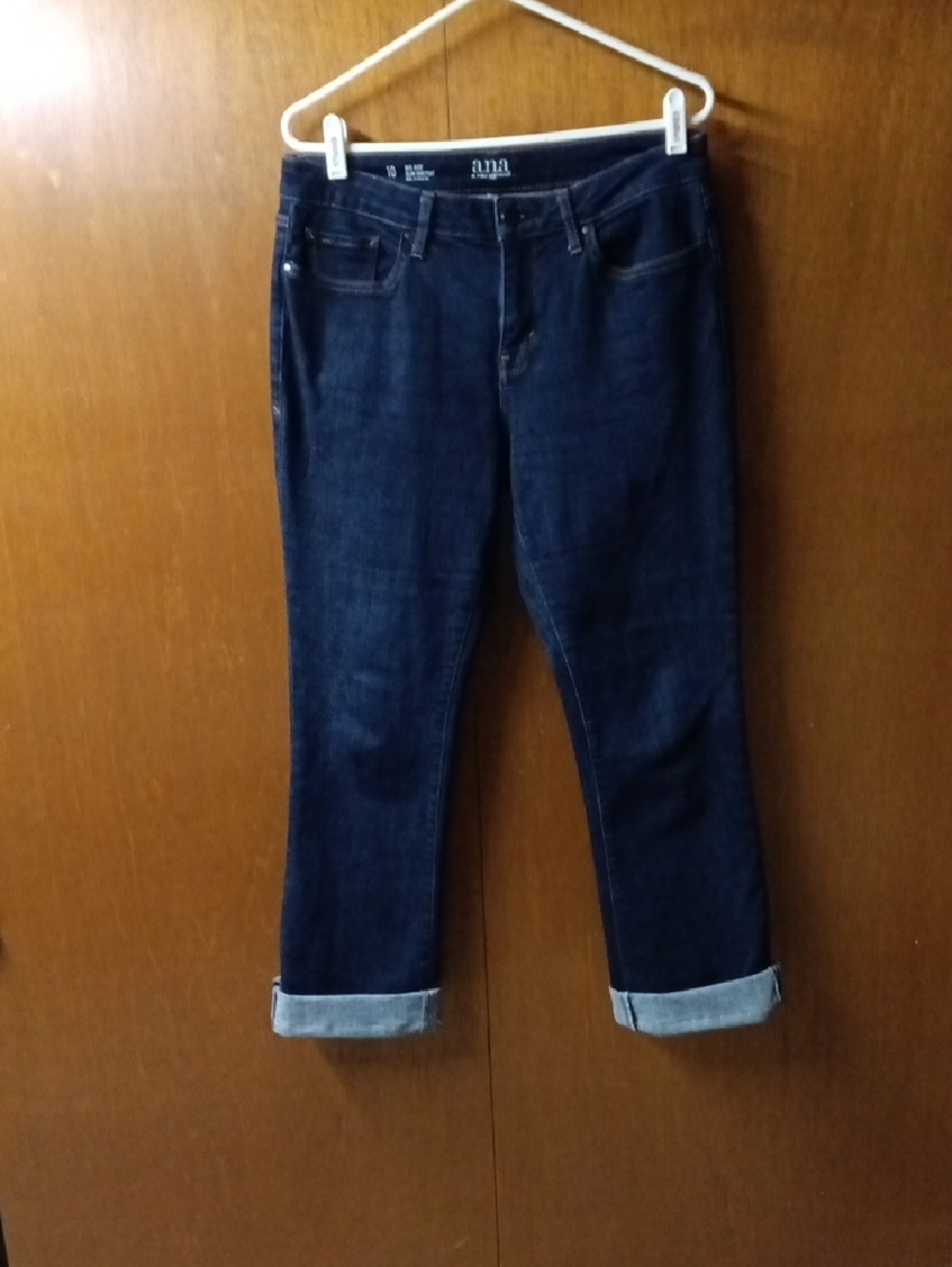 a.n.a. Dark Indigo Cuffed Boyfriend Jeans - Rolled Hem